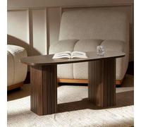 OHS Madison Ribbed Long Coffee Table Living Room Office End Side Table in Dark Brown OHS Dark Brown