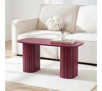OHS Madison Ribbed Long Coffee Table Living Room Office End Side Table in Wine OHS Wine