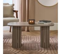 Ohs Madison Ribbed Long Coffee Table Living Room Office End Side Table - Natural