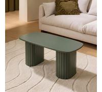 Ohs Madison Ribbed Long Coffee Table Living Room Office - Woodland Green