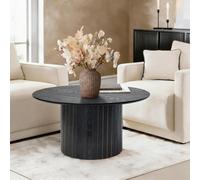 Ohs Madison Ribbed Round Coffee Table Engineered Wood Living Room