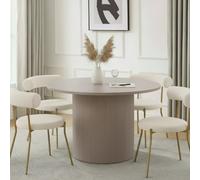 Ohs Madison Ribbed Round Dining Table Wood Effect