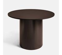 OHS Madison Ribbed Round Dining Table Wood Effect in Dark Brown OHS Dark Brown