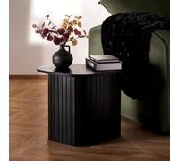 Ohs Madison Ribbed Side Table Corner Bedroom Living Room - Black