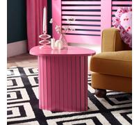 OHS Madison Ribbed Side Table Corner Bedroom Living Room Office Bedside in Bright Pink OHS Bright Pink