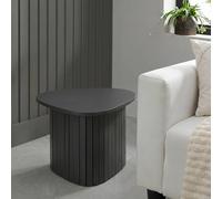 OHS Madison Ribbed Side Table Corner Bedroom Living Room Office Bedside in Charcoal OHS Charcoal