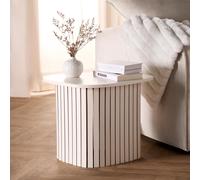 OHS Madison Ribbed Side Table Corner Bedroom Living Room Office Bedside in Cream OHS Cream