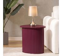 OHS Madison Ribbed Side Table Corner Bedroom Living Room Office Bedside in Dark Red OHS Dark Red
