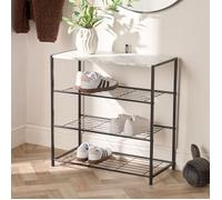 OHS Manhattan 4 Tier Metal Frame Freestanding Shelf Storage Shoe Organiser in White OHS White