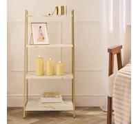 OHS Manhattan 4 Tier Shelving Unit Modern Wire Storage Organiser in Metallic Gold OHS Metallic Gold