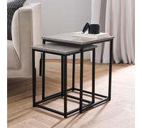 OHS Manhattan Nest of 2 Square Tables Modern End Side Coffee Table in Light Grey OHS Light Grey