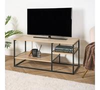 Ohs Manhattan Wood Effect Tv Stand Entertainment Unit Shelf Storage