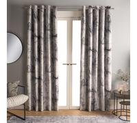 Ohs Marble Blackout Ring Top Eyelet Ready Made Curtains Panels, Mono - 46 X 72"