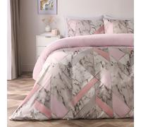 OHS Marble Duvet Cover Pillowcases Bedding Reversible Quilt Set Geo Soft in Pink | Size: King OHS Pink King