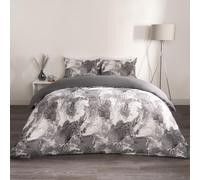 OHS Marble Duvet Cover Set Quilt Bedding Reversible in Grey | Size: Double OHS Grey Double