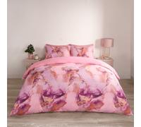 OHS Marble Duvet Cover Set Quilt Bedding Reversible in Pink | Size: King OHS Pink King