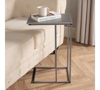 Ohs Marble Effect C-Shaped Coffee Table Sofa Desk - Grey