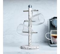 Ohs Marble Effect Mug Tree Cup Holder Rack Stand Kitchen Storage Organiser