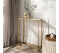 Ohs Marble Effect Top Console Table With Gold Sturdy Metal Frame