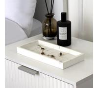 Ohs Marble Effect Tray Resin Decorative Vanity Organiser Plate