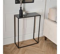 OHS Marble End Table Living Room Console Bedroom Side Nightstand Metal in Black OHS Black