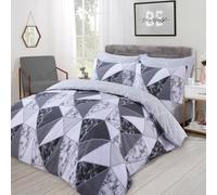 Ohs Marble Geo Duvet Cover With Pillowcase Bedding Set, Charcoal - Double
