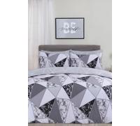 OHS Marble Geo Duvet Cover with Pillowcase Bedding Set in Charcoal | Size: King OHS Charcoal King