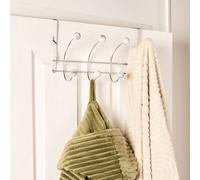 OHS Marble Over-the-Door Hook Hanger Heavy Duty Towel Rack in Silver OHS Silver
