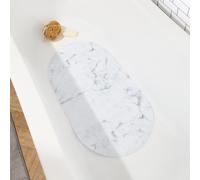 OHS Marble PVC Non Slip Quick Dry Bath Shower Mat in White OHS White