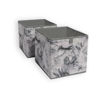 OHS Marble Storage Cubes 2 Pack Folding Boxes Shoe Toy Set Space Saving in Charcoal OHS Charcoal