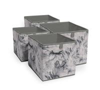 OHS Marble Storage Cubes 4 Pack Folding Boxes Shoe Toy Tidy Set Space Saving Box