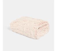 OHS Marl Fluffy Fleece Blanket for Bed, Super Soft Cosy Warm Sofa Throw Blanket Lightweight Decorative Single Bed Throws Gifts for Women & Girls, Blush - 125 x 150cm