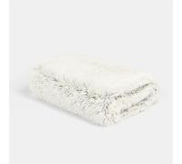 OHS Marl Fluffy Fleece Throw Super Soft Decorative Blanket in Light Grey | Size: 125 cm x 150 cm OHS Light Grey 125 cm x 150 cm