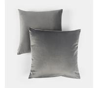OHS Matte Velvet Cushion Covers 45 x 45cm, Soft Reversible Decorative Square Throw Pillow Covers Pack of 2 with Invisible Zipper for Bedroom Living Room Couch, Charcoal/Grey