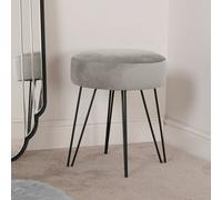 OHS Matte Velvet Dressing Table Stool Ottoman Hairpin Round Vanity Seat Makeup Chair