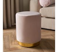 OHS Matte Velvet Footstool Pouffe Modern Vanity Home Bedroom Seat Cushion Rest Chair in Pink OHS Pink