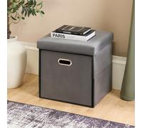 Ohs Matte Velvet Ottoman Storage Drawer Cube Unit Shoe Organiser