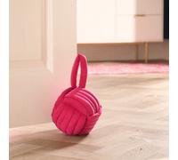 Ohs Matte Velvet Rope Weighted Decorative Door Stop With Handle - Hot Pink