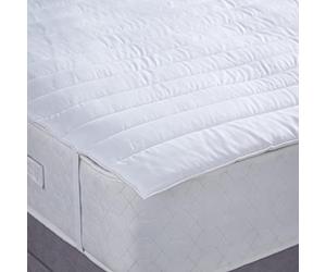 OHS Mattress Topper Double Bed, Extra Deep Bouncy Deep Hotel Quality Bed Pad Luxury Soft Touch Quilted Mattress Topper Filled Microfibre Hypoallergenic Machine Washable with Elasticated Straps