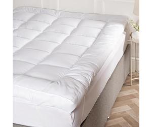 OHS Mattress Topper Kingsize Bed, Hotel Quality Box Stitched Microfibre Mattress Topper 10cm Deep Super Soft Heavy Fill Orthopaedic Anti Allergy Quilted Bed Toppers, White - 150 x 200cm