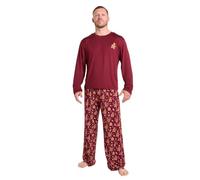OHS Mens Loungwear Pyjama Top & Bottoms Set Comfy Soft - S/M/L | Gifts for Men Christmas PJs Set Easy Fit Long Short Sleeve Tops Nightwear for Home Use