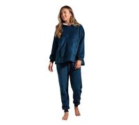 OHS Mens Pyjamas Set Sherpa Lined Two Piece Coral Fleece Pyjamas Women Men Hooded Bottoms Soft Warm Winter Fluffy Pjs Sleep Nightwear, S/M/L