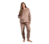 OHS Mens Pyjamas Set Sherpa Lined Two Piece Coral Fleece Pyjamas Women Men Hooded Bottoms Soft Warm Winter Fluffy Pjs Sleep Nightwear, S/M/L