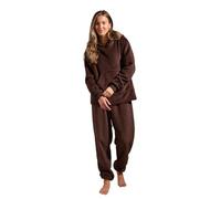 OHS Mens Pyjamas Set Sherpa Lined Two Piece Coral Fleece Pyjamas Women Men Hooded Bottoms Soft Warm Winter Fluffy Pjs Sleep Nightwear, S/M/L