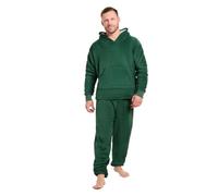 OHS Mens Pyjamas Set Sherpa Lined Two Piece Coral Fleece Pyjamas Women Men Hooded Bottoms Soft Warm Winter Fluffy Pjs Sleep Nightwear, S/M/L
