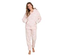 OHS Mens Pyjamas Set Sherpa Lined Two Piece Coral Fleece Pyjamas Women Men Hooded Bottoms Soft Warm Winter Fluffy Pjs Sleep Nightwear, S/M/L