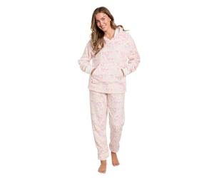 OHS Mens Pyjamas Set Sherpa Lined Two Piece Coral Fleece Pyjamas Women Men Hooded Bottoms Soft Warm Winter Fluffy Pjs Sleep Nightwear, S/M/L