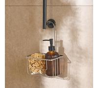 OHS Metal Shower Caddy Hanging Shampoo Organiser Storage in Metallic Silver OHS Metallic Silver