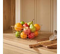 OHS Metal Wire Food Storage Basket Multipurpose Pantry Organiser Kitchen in Gold | Size: 2 Pack OHS Gold 2 Pack