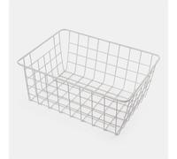 OHS Metal Wire Food Storage Basket Multipurpose Pantry Organiser Kitchen in White OHS White